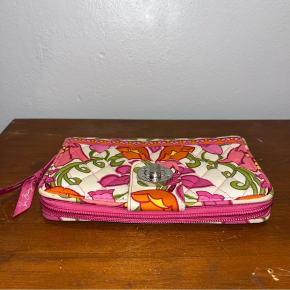 Vera Bradley Tab Wallet Large in Pink and Orange Floral Print - Picture 10 of 12